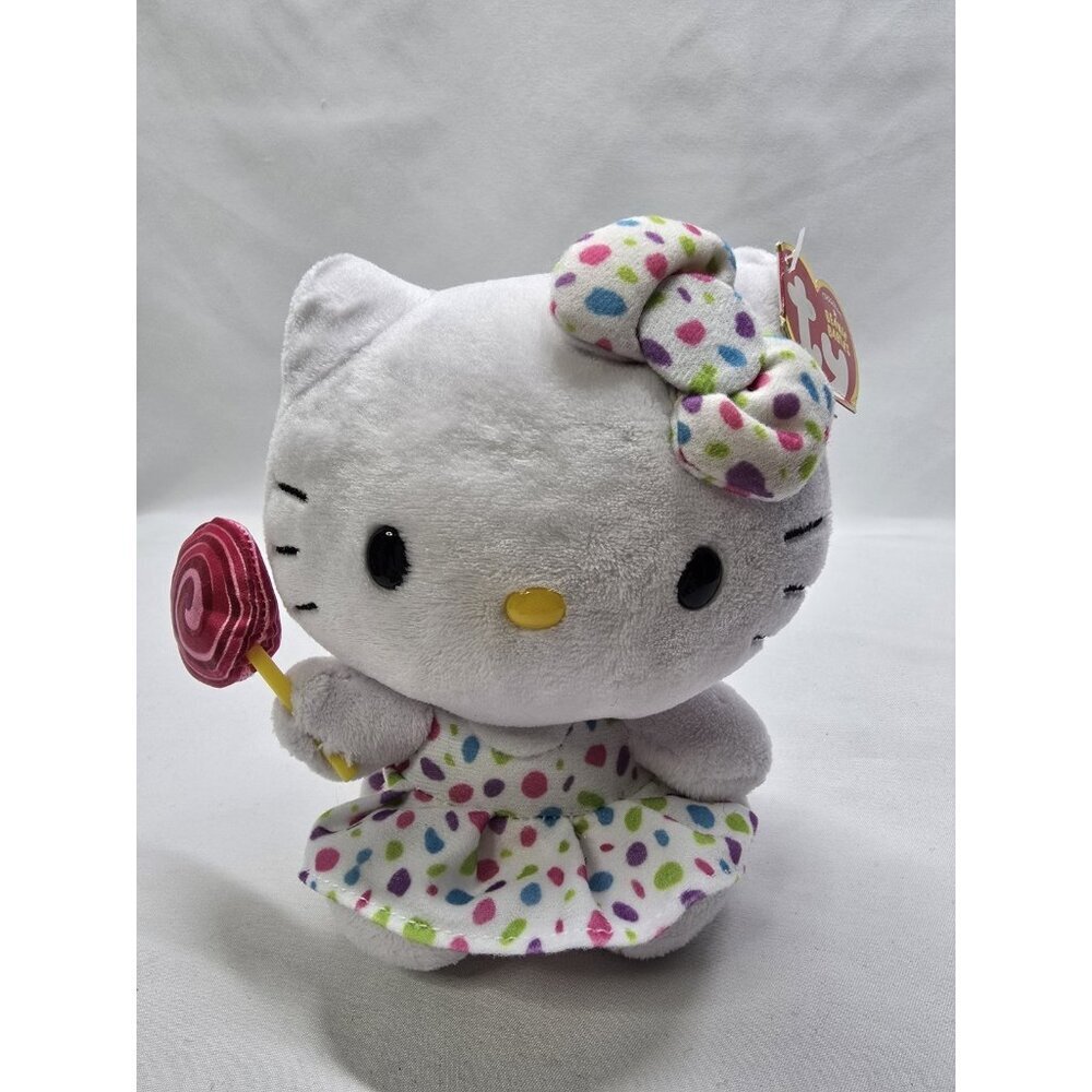 TY Hello Kitty By Sanrio Confetti Lollipop 6” Plush Stuffed Animal
